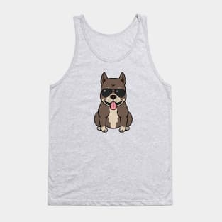 Funny Bulldog Wearing Sun Glasses Tank Top